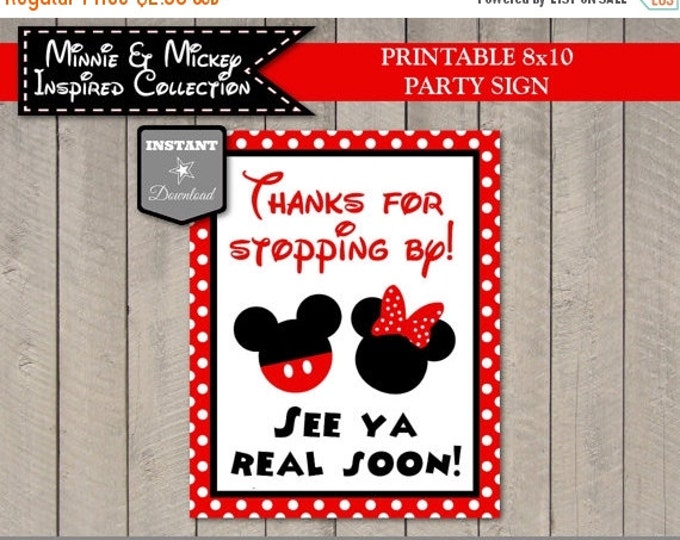 SALE INSTANT DOWNLOAD Girl and Boy Mouse Printable Thanks for Stopping By Se Ya Real Soon Party Sign / G&B Mouse Collection / Item #2128