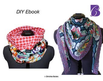 DIY Ebook PDF Tutorial Infinity Scarf, Loop,Triangle Scarf, reversible