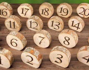 Rustic Wood Table Numbers - Wedding Reception - Bride Groom
