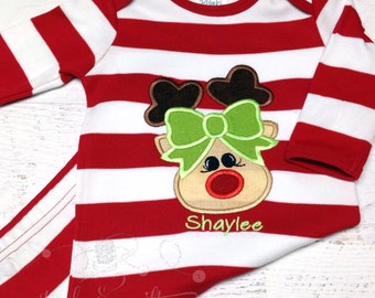 Baby Christmas Gown - Christmas Pajamas - Monogrammed Christmas Pajamas - Personalized Christmas Pajamas - Christmas Card PJs - Baby gown
