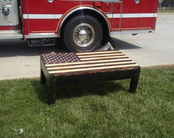 Rusctic American Flag table with hidden compartments for guns or storage. New lower price!!
