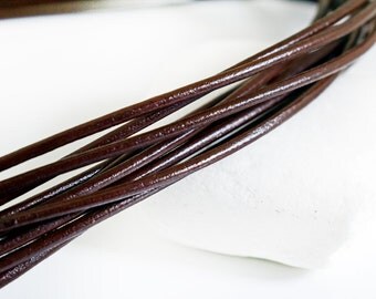 Leather Cord 2.2mm, Brown Greek Leather Cord, Necklace Cord, Jewelry Supplies, 1 meter