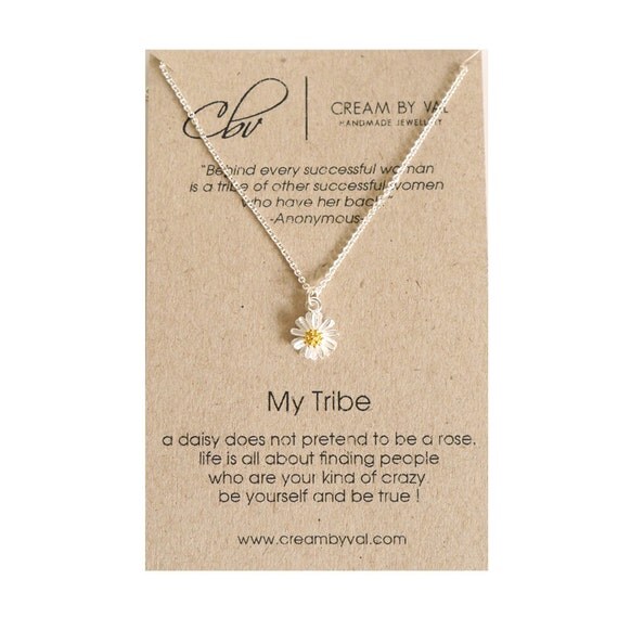 My Tribe Necklace Silver Daisy Necklace Best Friend Gift