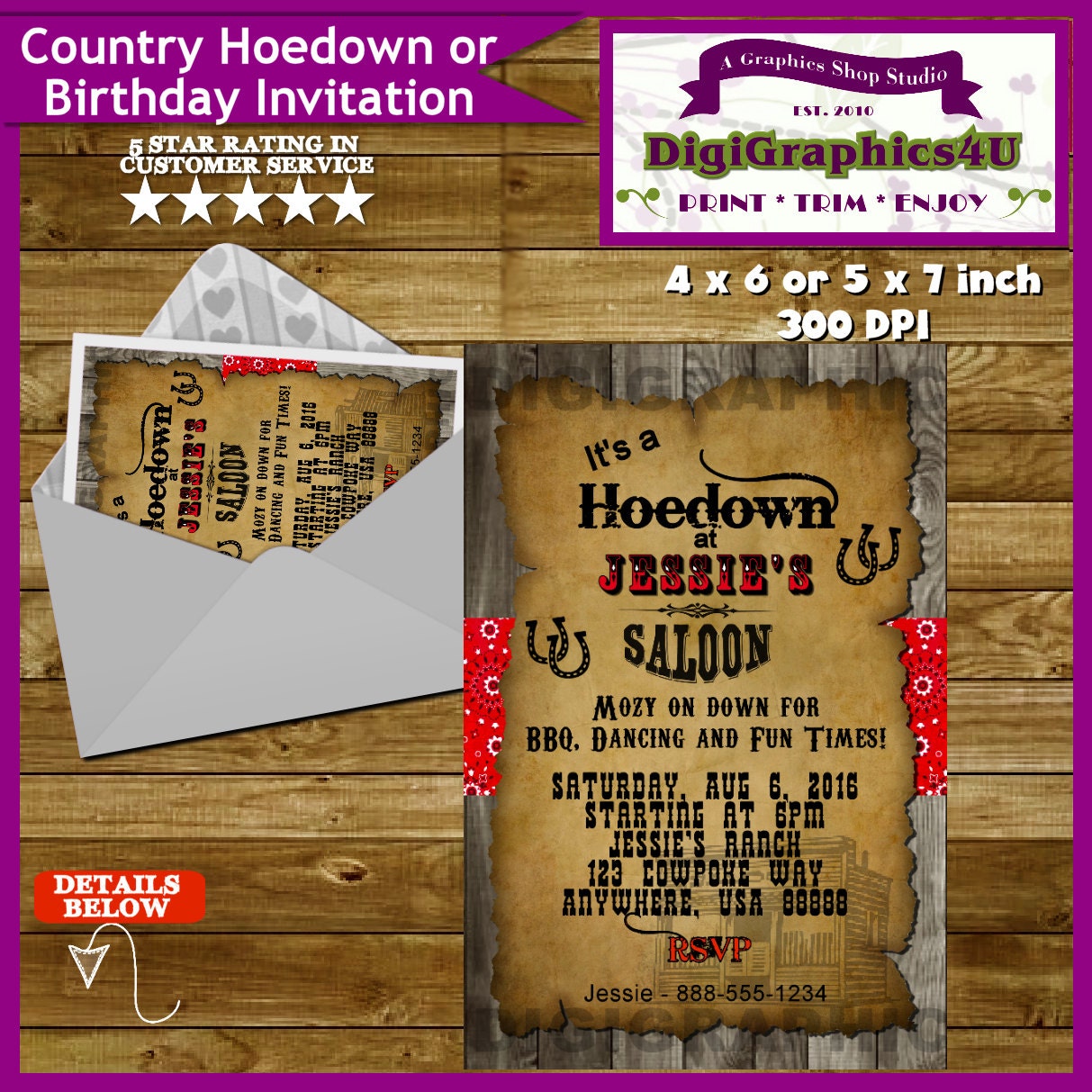 Country Hoedown Invitations 1