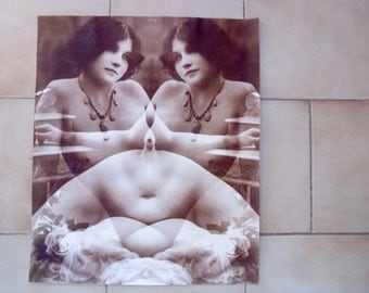 Mature erotic photography Vintage French surrealist photograph signed H Sequy circa 1976