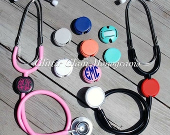 Stethoscope Name Tag ID Covers Graduation Gift, Nursing School, Monogram Stethoscope, Personalized
