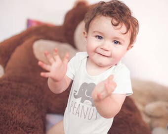 Little Peanut Elephant • baby bodysuit • one piece • baby shirt • snapsuit • layette • creeper • boy • girl • custom • funny • outfit