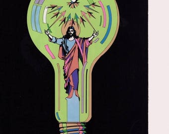 1970s jesus black light poster