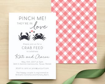 Crab Feed Shower Invitation / Shrimp Boil Couples Shower, Bridal Shower, Baby Shower, Birthday Party Invitation / #814
