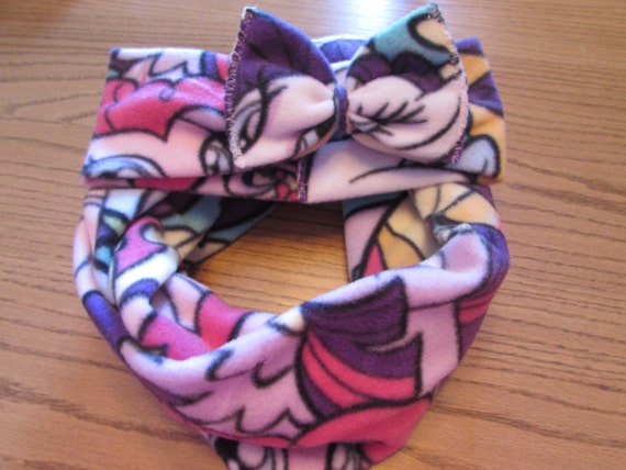 My Little Pony scarf/My Little pony headband/girls fleece scarf/girls fleece bow headband/My Little Pony fleece infinity scarf