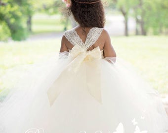 Ivory Flower Girl Dress, Ivory Tutu Dress, Ivory Tulle Dress, Ivory Dress, Ivory Wedding, Ivory