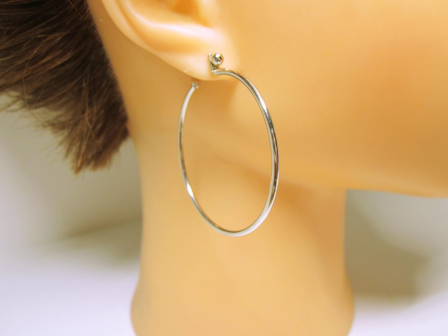 Large Vintage Silver Hoop Earrings Hoop Earrings Large Hoop