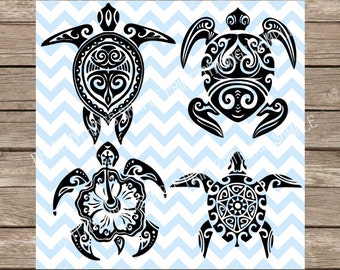 Tribal Tropical Turtle SVG Tropical Beach Island Ocean svg dxf png cutting file for cricut and silhouette