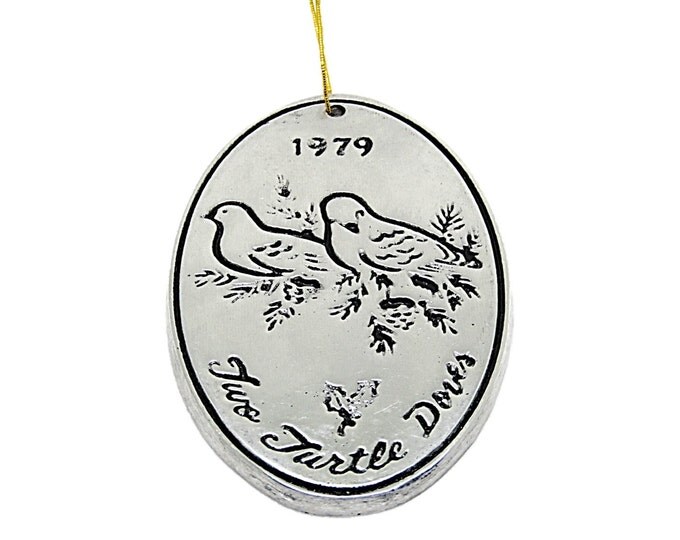 Rare Two Turle Doves Ornament part of Wilton Armetale Twelve Days of Christmas Ornament Collection | Vintage Christmas Tree Trimming Mom