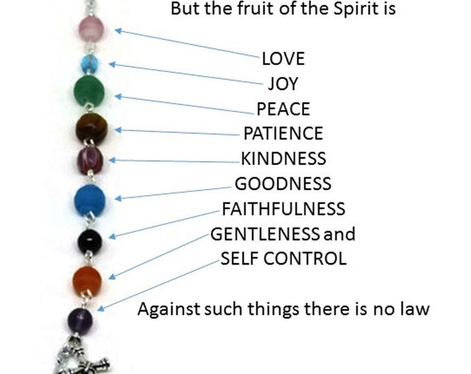 Galatians 5 Beaded Bracelet - Fruit of the Spirit Bracelet - Toggle Closure Custom Wrist Size - Christian Bracelet - Catholic Jewelry
