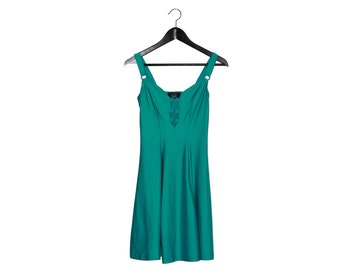 90s Lycra green vintage dress- vintage clothing