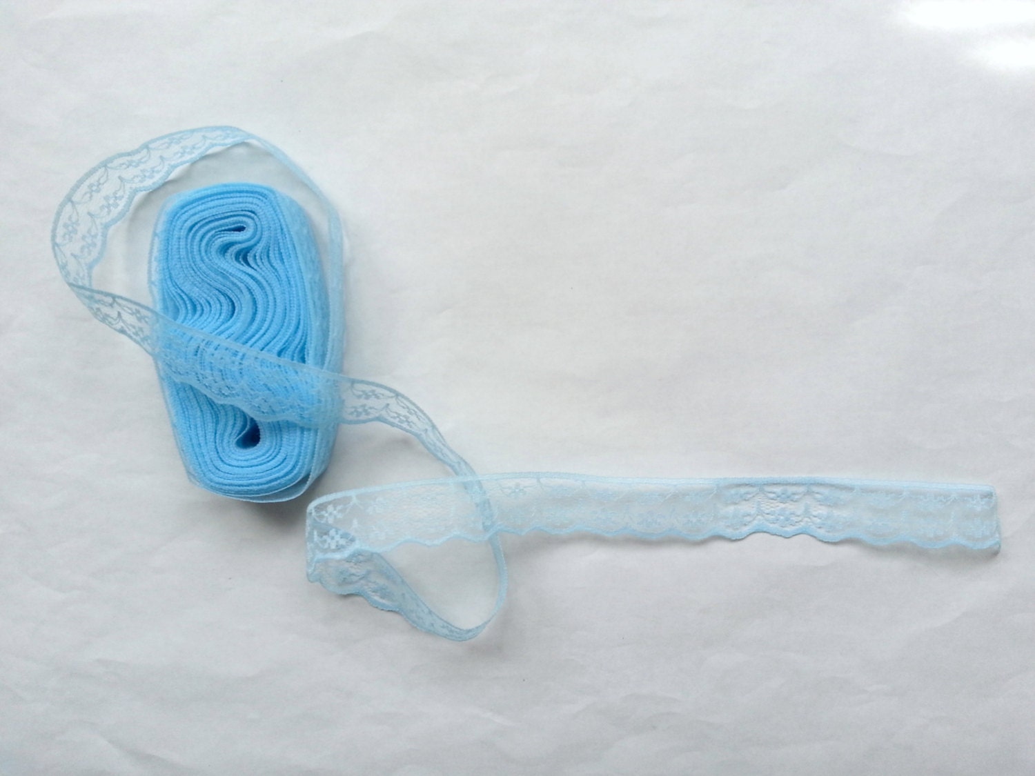 10 Yards of Light Blue Lace Ribbon/ Baby Blue Lace Ribbon/ Light Blue Lace Trim/ Baby Blue Lace