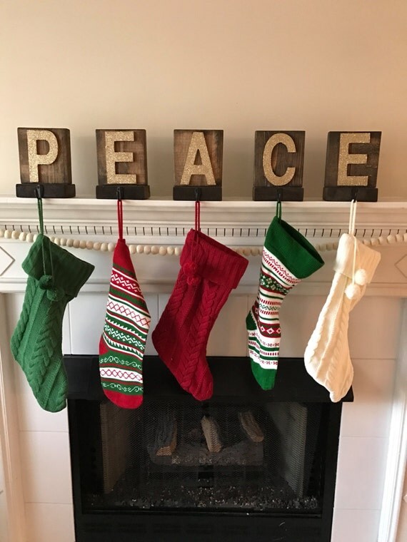 Wood Stocking Holders Stocking Holders Christmas Mantel