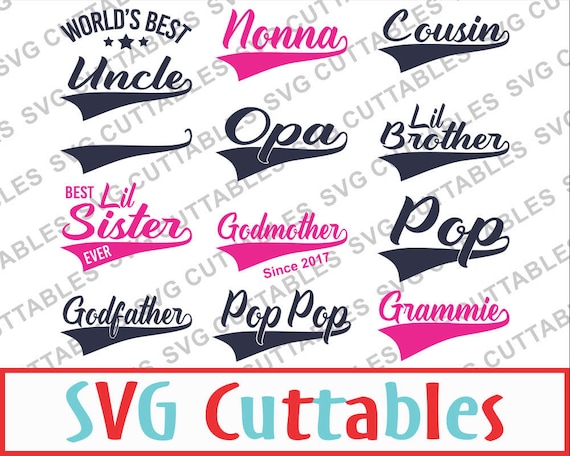 Download Family text tails svg Uncle Cousin Grammie Godfather Opa