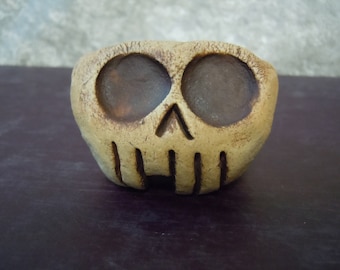 Tiny Clay Skull Planter