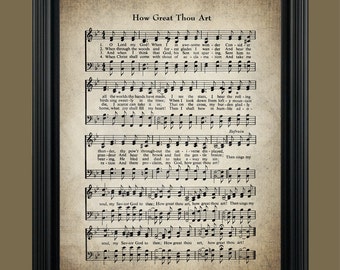 How Great Thou Art Hymn Lyrics - Sheet Music Art - Hymn Art - Hymnal Sheet - Home Decor - Music Sheet - Gift - Instant Download - #HYMN-034