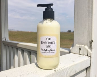 Lotion - Baby Fresh Shea Butter Lotion, Sandalwood Lotion, Natural Lotion, Vegan Lotion, Shea Lotion, Liquid Lotion, Body Lotion, Hand Lotio