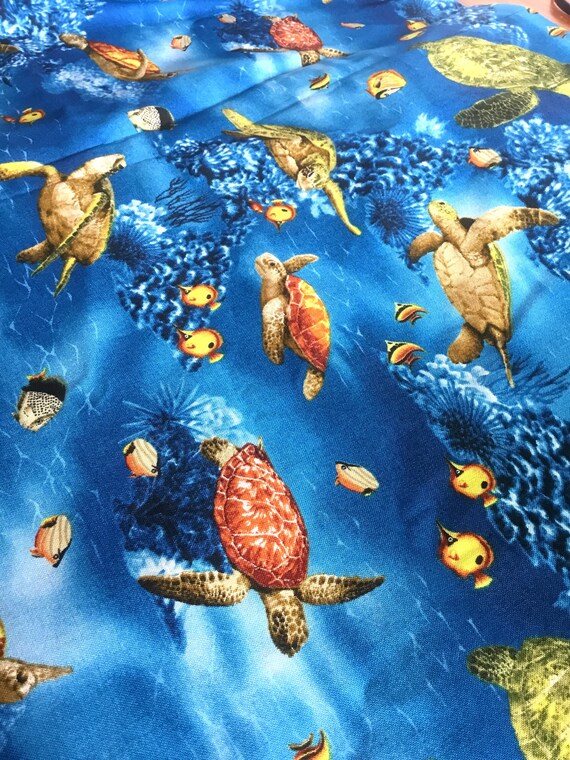 Ocean Quilting CottonSea Turtle CottonFish CottonOcean theme