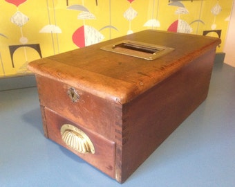 Vintage Wooden Shop Cash Register Till, 1930's 40's Working Order. Display/Prop.