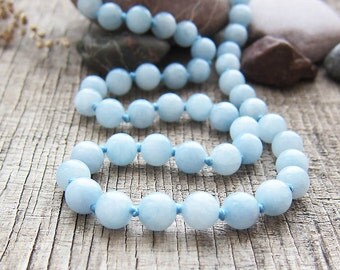 March birthstone Aquamarine necklace Mothers day gifts for her Pisces zodiac jewellery Meditation necklace Serenity necklace Blue wedding