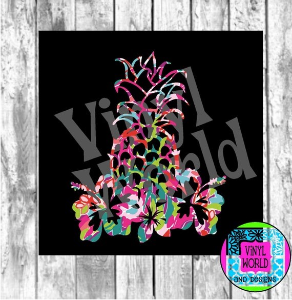 Download Pineapple Hibiscus Flowers Cut File for Vinyl Cricut