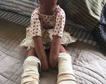 Estate Sale Handmade Black Americana Doll signed