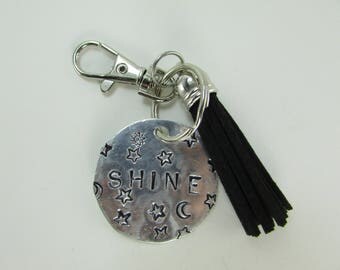 Stamped "SHINE" Tassel Keychain or Pursecharm