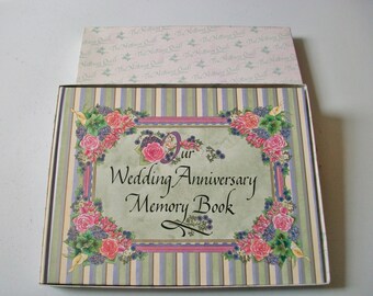 Vintage Wedding Anniversary Album, Vintage Floral Wedding Anniversary Memory Photo Album, Wedding Anniversary Memory Book, Marriage Keepsake