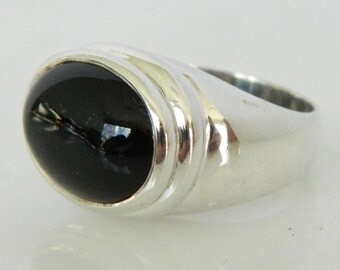Black Onyx Sterling Silver Ring by Zina size 7.5