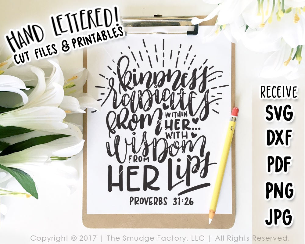 Download Bible Verse SVG Cut File Proverbs SVG DXF Hand Lettered