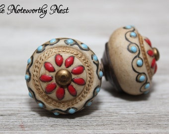 Custom Quantity Knobs / Pulls / Dresser Knobs / Cabinet Knobs / Unique Knobs / Ceramic Knob / Beautiful Knob / Southwest knob / Craft Knob /