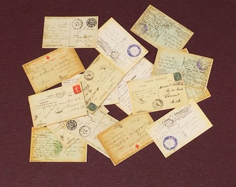 WW1, Dollhouse, Miniature 16 postcards, Detailed, In 1/12 scale, Originals from Soldiers Stationed In Paris Dated 1918/1919, Ephemera,