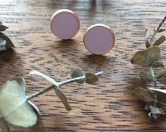 Lavender & Copper Clay Studs
