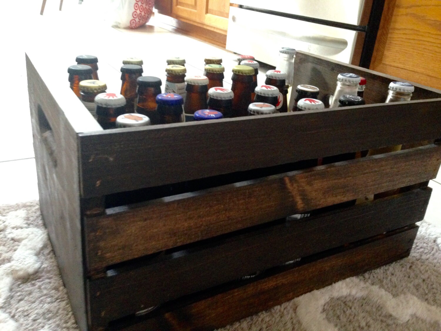 Handmade Wood Beer Crate Beer Storage Farmhouse