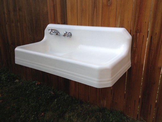 Antique Richmond Farm Sink Drainboard Highback by Almasfarmhouse