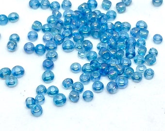 1200/500 Czech glass beads, blue / ivory / colored, 2 mm