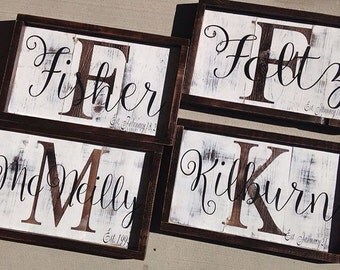 Family Sign, wooden sign, home decor, christmas gift, personalized wedding gift, personalized sign, family established sign, handmade