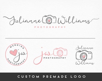 Premade Logo Design, Camera Logo, Calligraphy Logo, Handwritten Logo, Photography Logo, Sub marks + Watermarks, Branding Kit