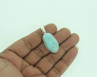 Larimar And Silver, 925 Sterling Silver Pendant Jewelry , bohemian blue pear, turtleback, handmade Larimar pendant
