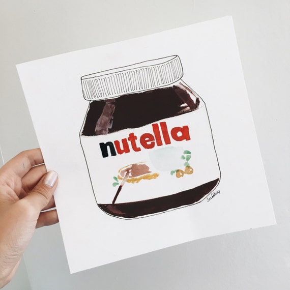 Items Similar To Nutella 8x8 Original Gouache Watercolor Painting On Etsy