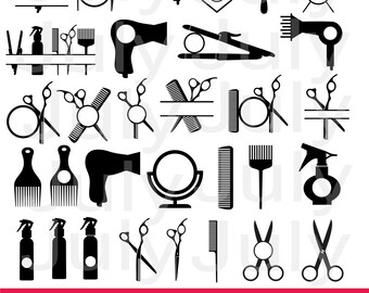 Hairdresser SVG, Hairdresser Tools SVG, dxf, ai, eps, png, Barber Clipart, Hair Salon SVG, Hair Stylist Monogram Frame, Hairdressing