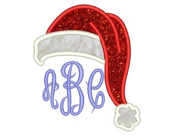 Santa Hat Appliqué Design Christmas Embroidery Designs Machine Applique Embroidery Designs 7 Size - INSTANT DOWNLOAD