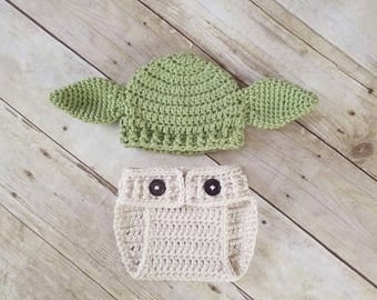 Baby Yoda Costume, Yoda Outfit, Yoda Hat, Yoda Baby, Star Wars Baby, Baby Halloween, Newborn Photo Prop, New Mom Gift, Baby Shower Gift