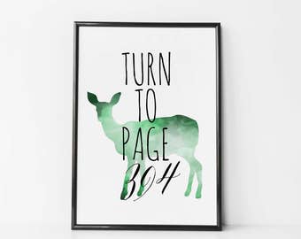 Harry Potter Print - Turn To Page 394 - Snape Quote - Alan Rickman - Harry Potter Poster - Harry Potter Wall Art - Harry Potter Art - Doe