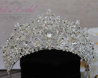 FAST Shipping!!! Silver Swarovski Tiara, CristalTiara ,Wedding Tiara ,Crown , Princess Tiara, Quinceanera, Cristal Headpiece